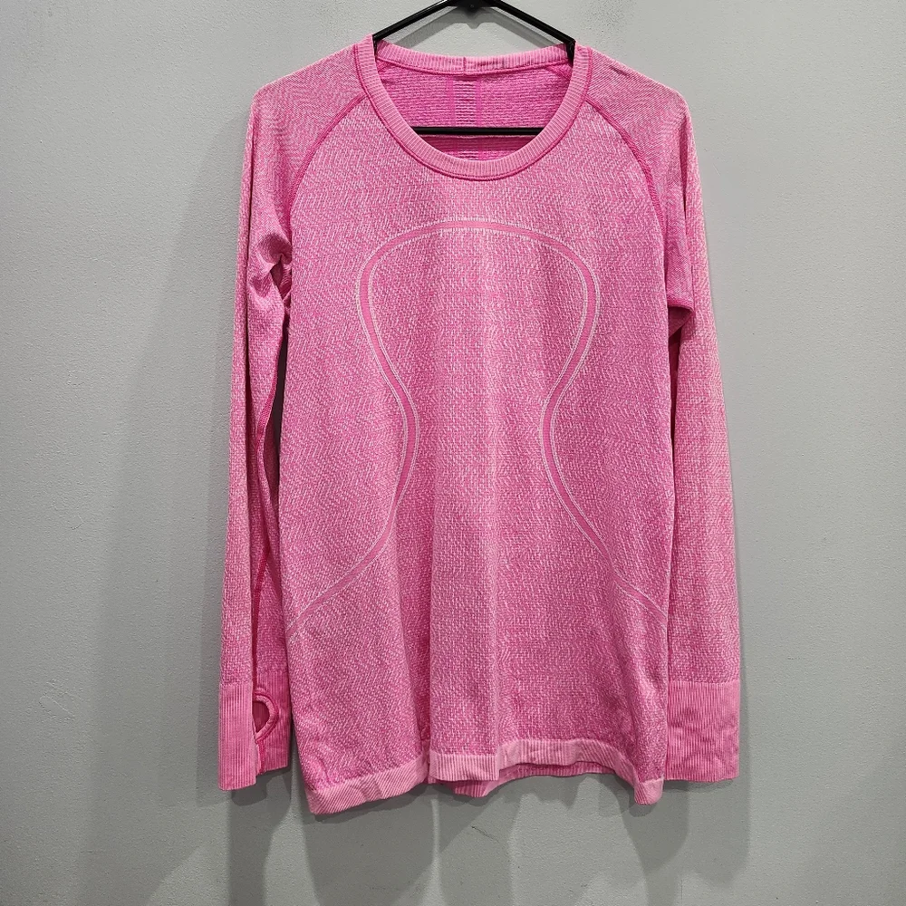Lululemon Swiftly Tech Long Sleeve Crew Heathered Raspberry Glo Light
